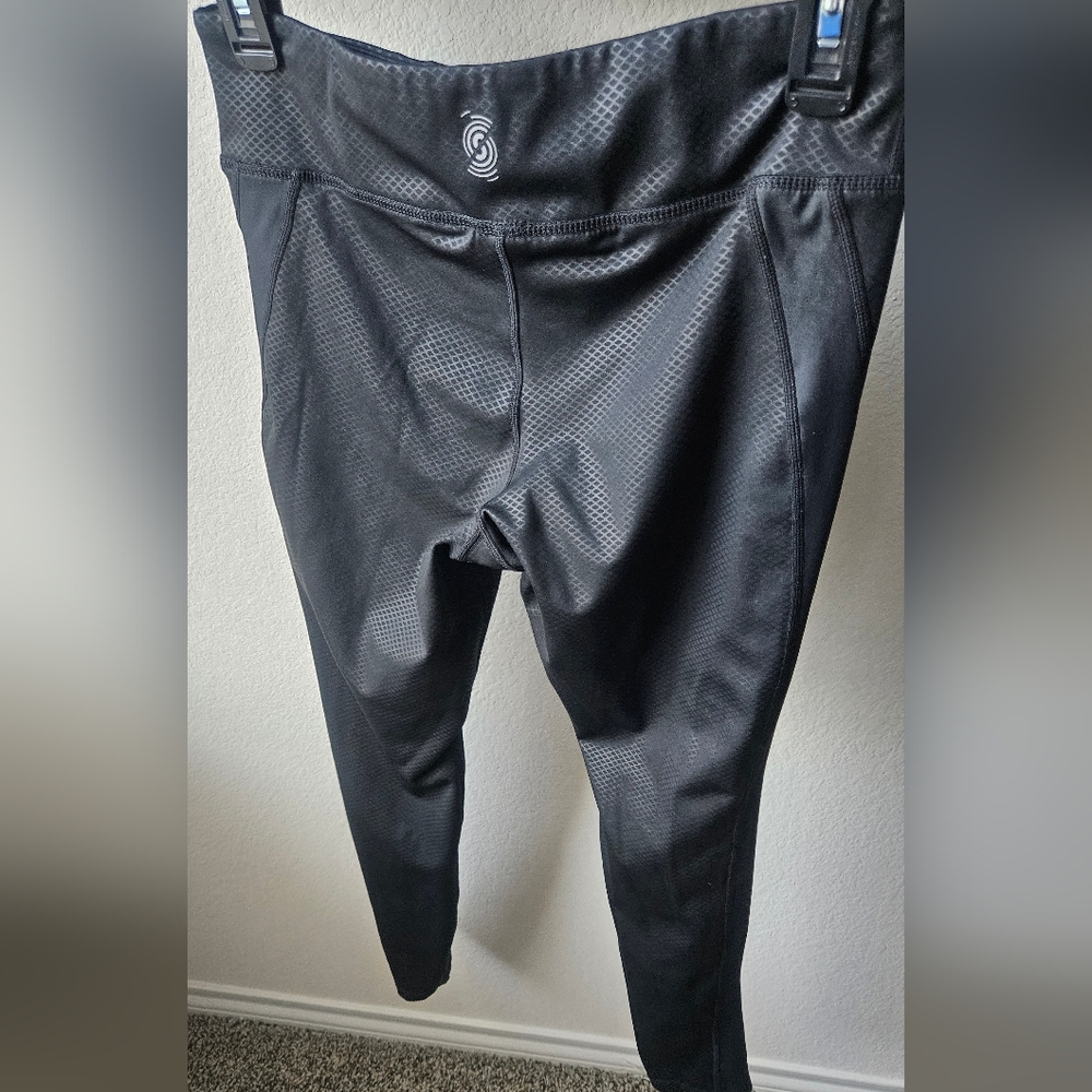 Black Textured Pants